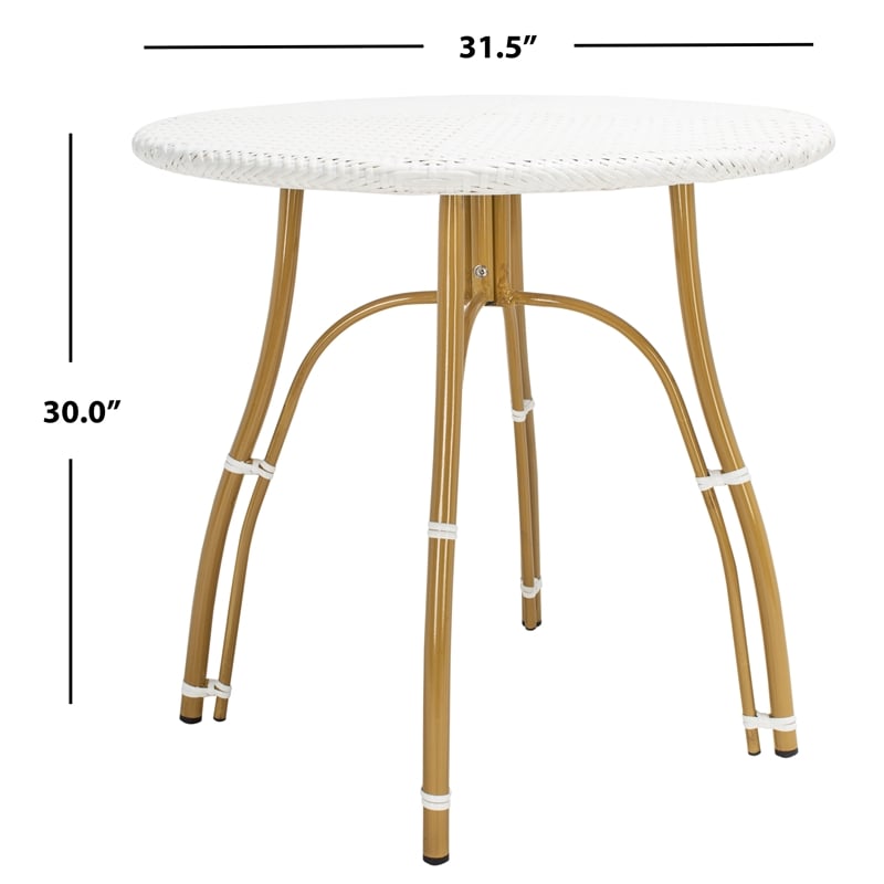 Safavieh Kylie Aluminum Bistro Table in White