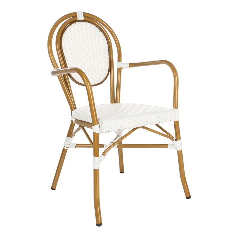 Safavieh Rosen Aluminum Arm Chair in White