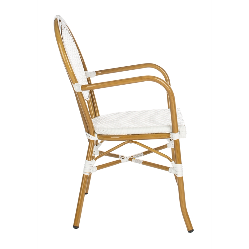 Safavieh Rosen Aluminum Arm Chair in White