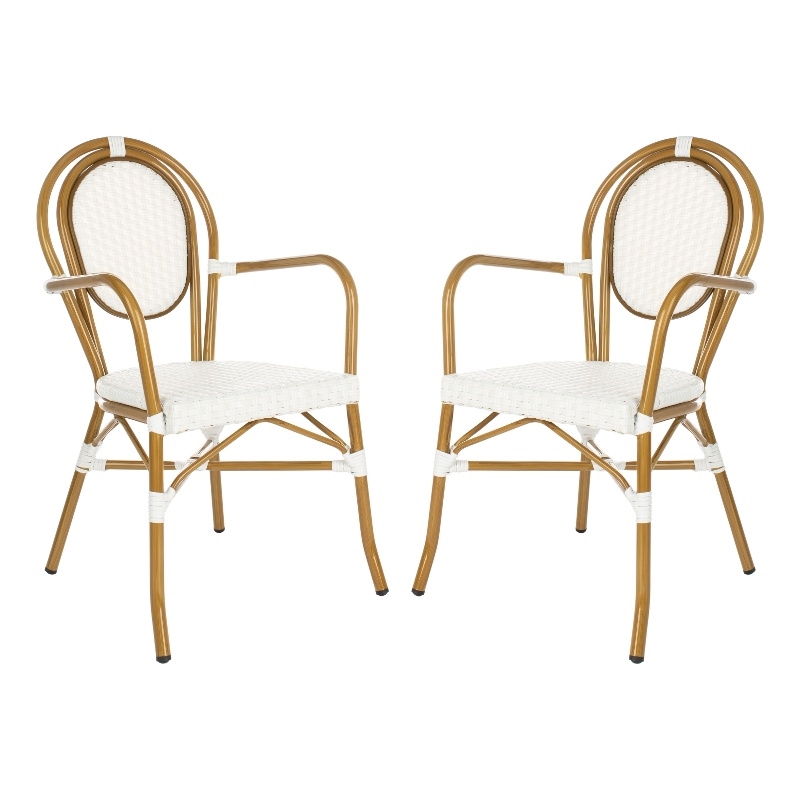 Safavieh Rosen Aluminum Arm Chair in White