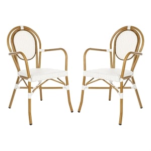 Safavieh Rosen Aluminum Arm Chair in White