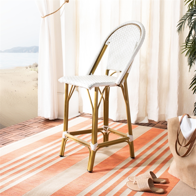Safavieh Gresley Aluminum Counter Stool in White
