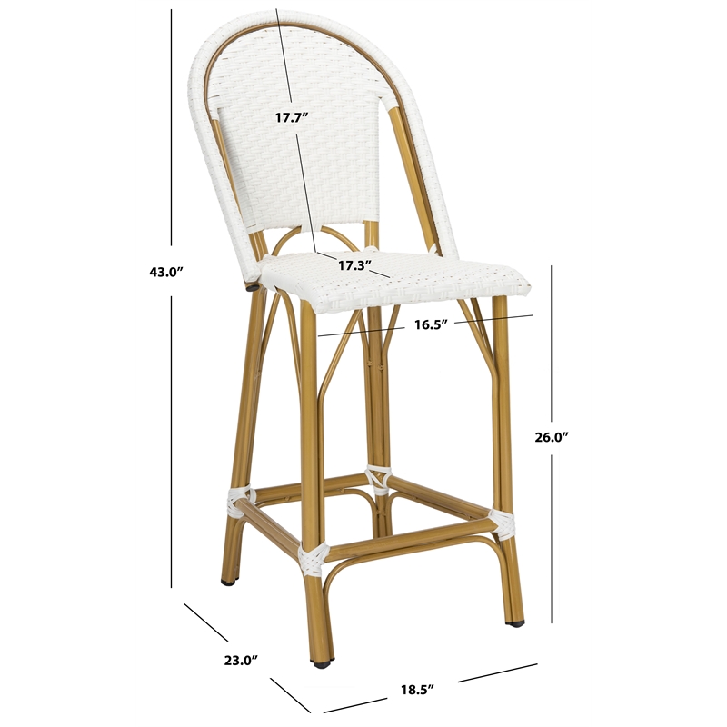 Safavieh Gresley Aluminum Counter Stool in White
