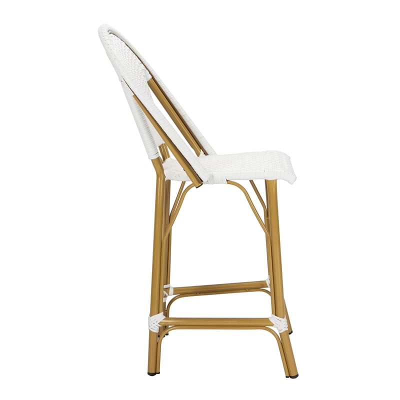 Safavieh Gresley Aluminum Counter Stool in White