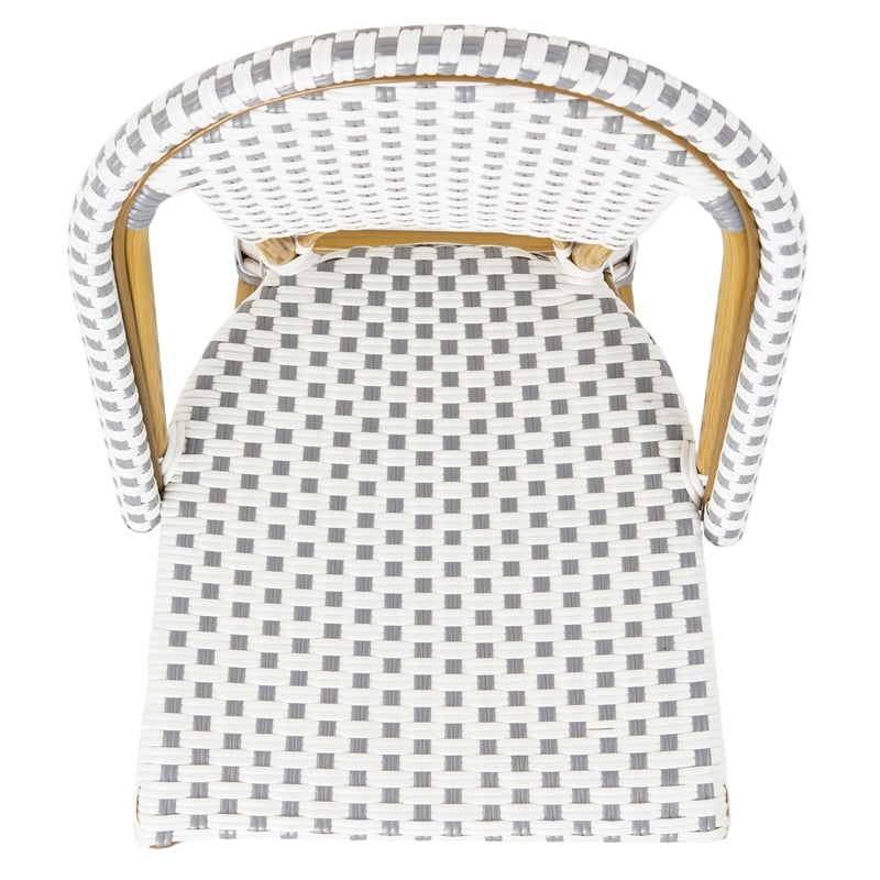 Safavieh Zaid Aluminum  Barstool in Gray / White