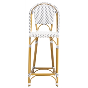 Safavieh Zaid Aluminum  Barstool in Gray / White