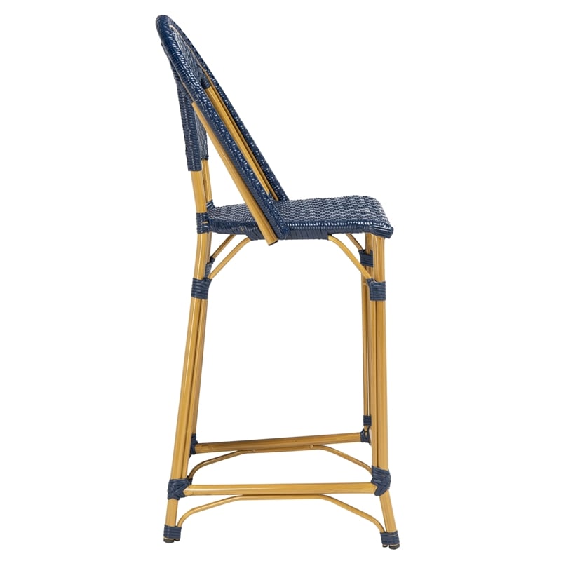 Safavieh Zaid Aluminum Barstool in Navy