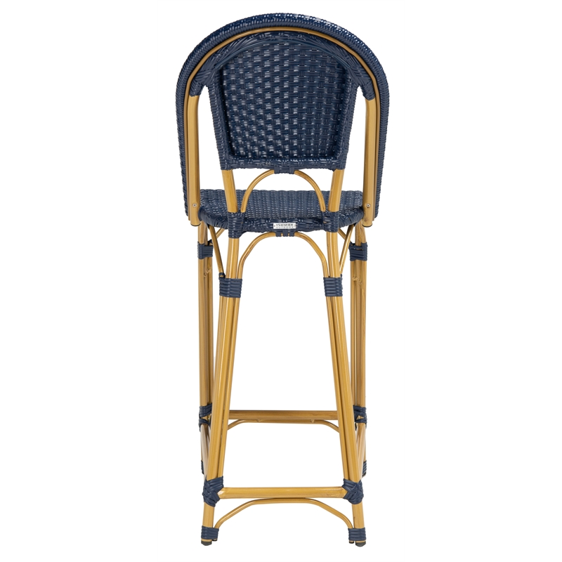 Safavieh Zaid Aluminum Barstool in Navy