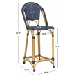 Safavieh Zaid Aluminum Barstool in Navy