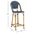 Safavieh Zaid Aluminum Barstool in Navy