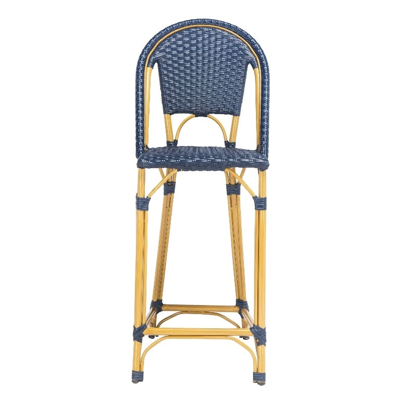 Safavieh Zaid Aluminum Barstool in Navy