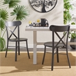 Safavieh Core Cross Aluminum Back Chair Set of 2 in Gray