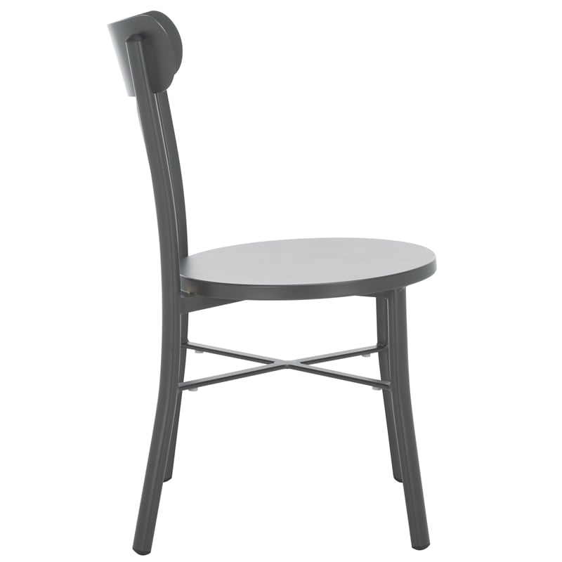 Safavieh Core Cross Aluminum Back Chair Set of 2 in Gray