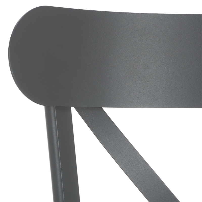 Safavieh Core Cross Aluminum Back Chair Set of 2 in Gray