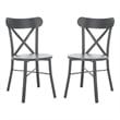 Safavieh Core Cross Aluminum Back Chair Set of 2 in Gray