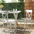 Safavieh Core Cross Aluminum Back Chair Set of 2 in White