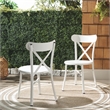 Safavieh Core Cross Aluminum Back Chair Set of 2 in White