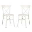 Safavieh Core Cross Aluminum Back Chair Set of 2 in White