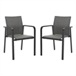 Safavieh Dexter Aluminum Armchair Set of 2 in Black