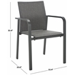 Safavieh Dexter Aluminum Armchair Set of 2 in Gray