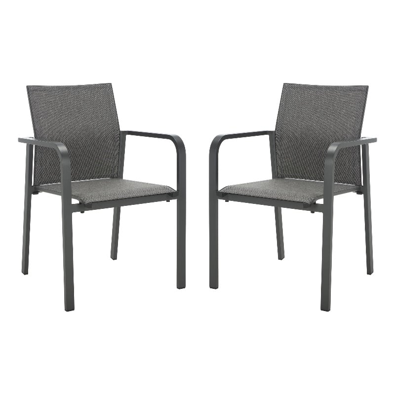 Safavieh Dexter Aluminum Armchair Set of 2 in Gray