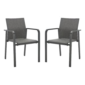 Safavieh Dexter Aluminum Armchair Set of 2 in Gray