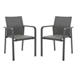 Safavieh Dexter Aluminum Armchair Set of 2 in Gray