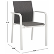 Safavieh Dexter Aluminum Armchair Set of 2 in White