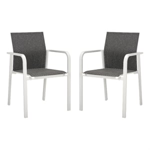 Safavieh Dexter Aluminum Armchair Set of 2 in White