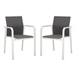 Safavieh Dexter Aluminum Armchair Set of 2 in White