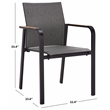 Safavieh Dexter Aluminum Armchair w/ Teak Set of 2 in Black