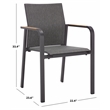 Safavieh Dexter Aluminum Armchair w/ Teak Set of 2  in Gray