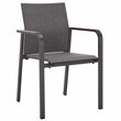 Safavieh Dexter Aluminum Armchair w/ Teak Set of 2  in Gray