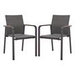 Safavieh Dexter Aluminum Armchair w/ Teak Set of 2  in Gray