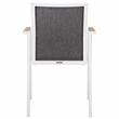 Safavieh Dexter Aluminum Armchair w/Teak Set of 2 in White