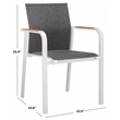 Safavieh Dexter Aluminum Armchair w/Teak Set of 2 in White