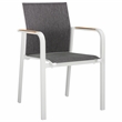 Safavieh Dexter Aluminum Armchair w/Teak Set of 2 in White