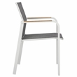 Safavieh Dexter Aluminum Armchair w/Teak Set of 2 in White