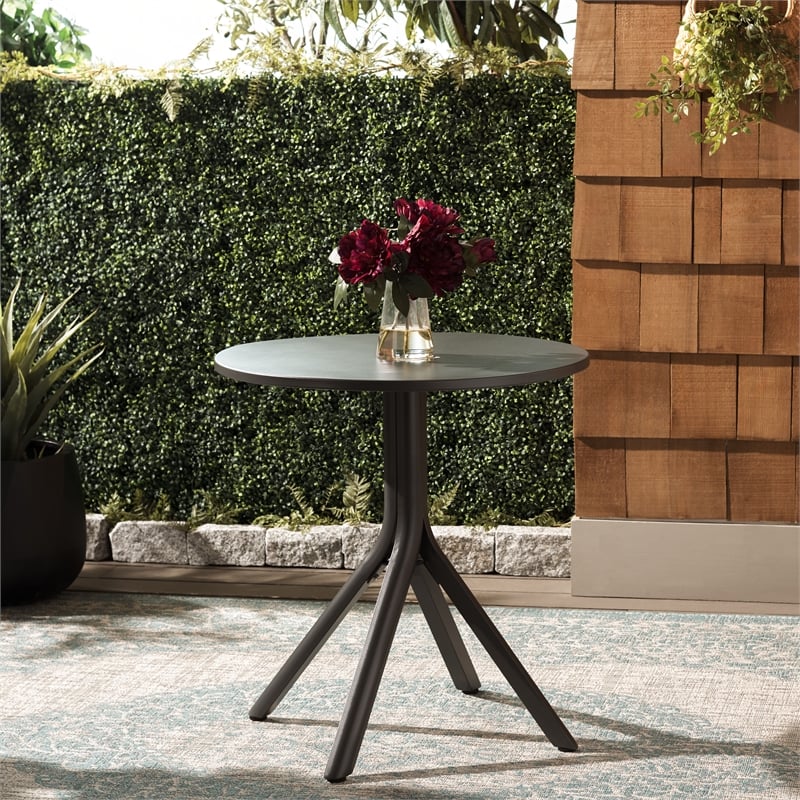 Safavieh Core Aluminum Bistro Table in Gray