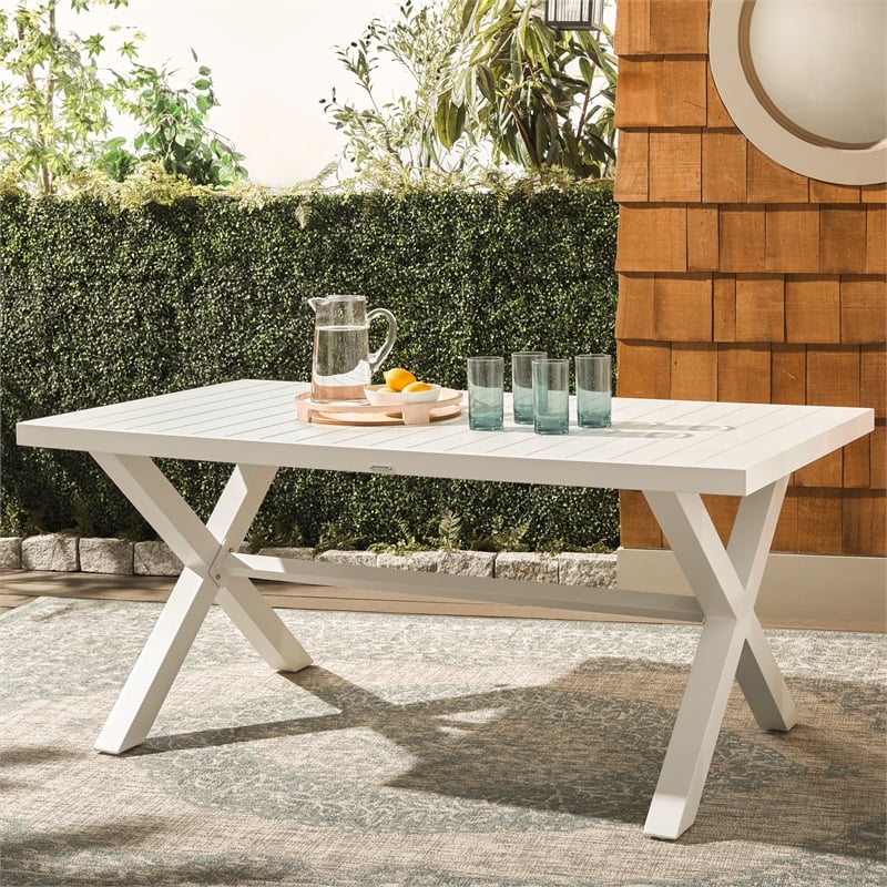 Safavieh Core Aluminum Dining Table in White
