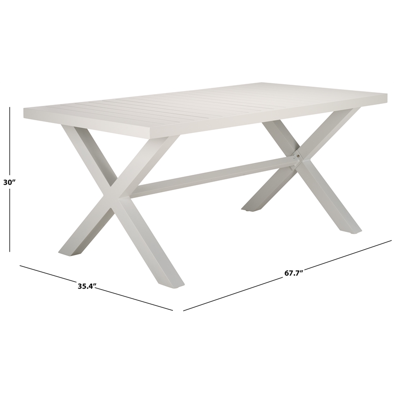Safavieh Core Aluminum Dining Table in White