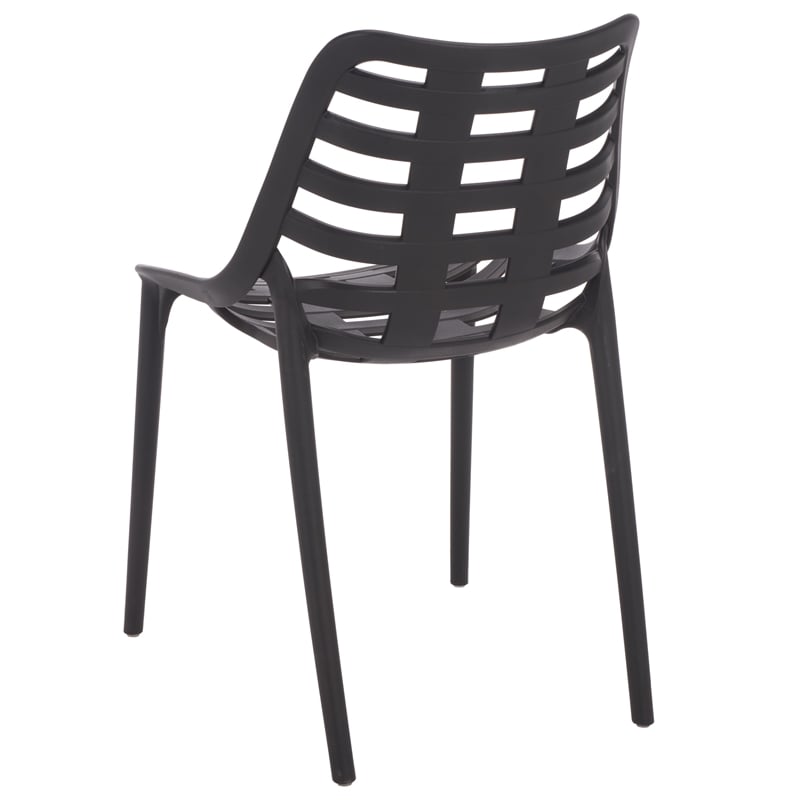 Safavieh Fufa Plastic Dining Chair Set of 2 in Black
