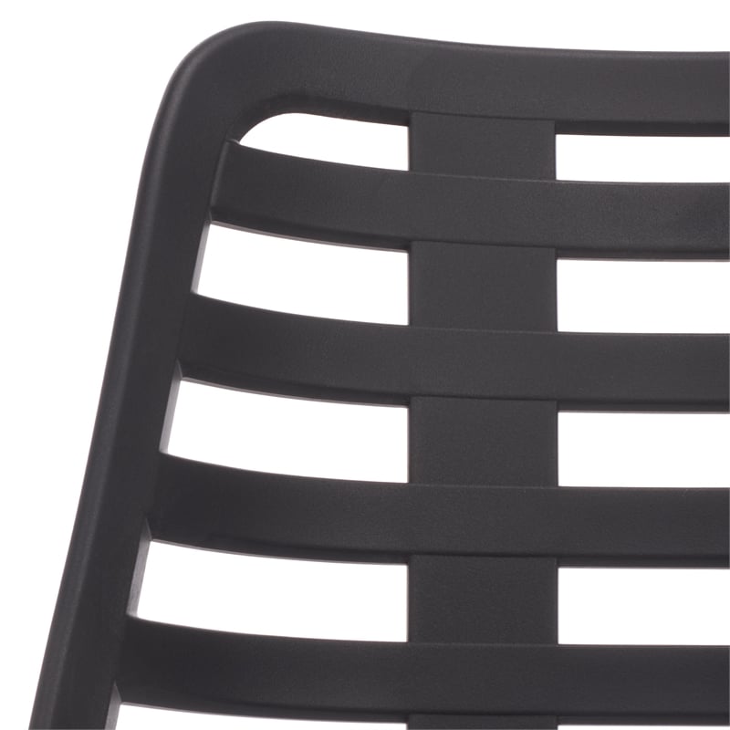 Safavieh Fufa Plastic Dining Chair Set of 2 in Black