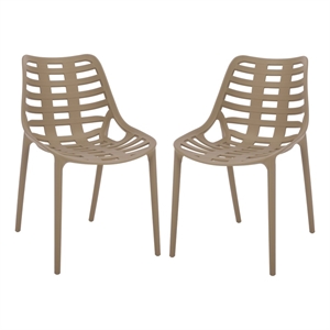 Safavieh Fufa Plastic Dining Chair Set of 2  in Beige