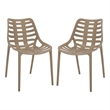 Safavieh Fufa Plastic Dining Chair Set of 2  in Beige