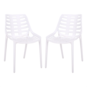 Safavieh Fufa Plastic Dining Chair Set of 2  in White