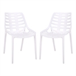 Safavieh Fufa Plastic Dining Chair Set of 2  in White