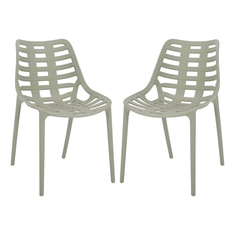 Safavieh Fufa Plastic Dining Chair Set of 2  in Green