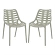Safavieh Fufa Plastic Dining Chair Set of 2  in Green