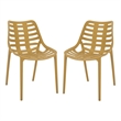 Safavieh Fufa Plastic Dining Chair Set of 2  in Yellow